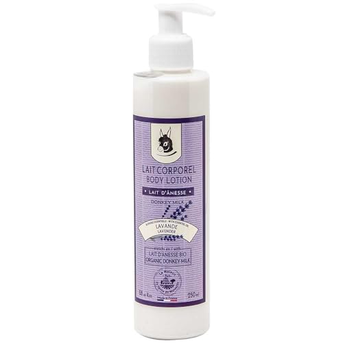 LA MAISON DU SAVON Maison du Savon de Marseille - French Body Lotion for Dry Skin - Fragranced Moisturiser with Organic Argan Oil and Donkey Milk - Lavender Scent - 250ml