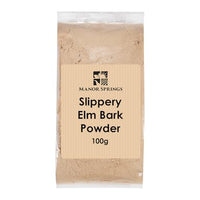 MANOR SPRINGS Slippery Elm Bark Powder 100g by Manor Springs, Soothes Digestion & Upset Stomach, Eases Discomfort, Helps Soothe The Throat and Coughing, No Irradiated, No Contaminated, No GMO