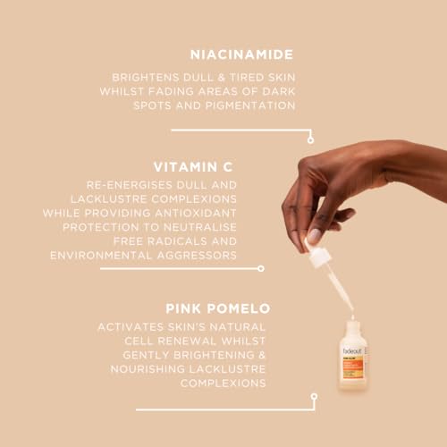 Fade Out PURE GLOW Brightening Serum | Includes Vitamin C, Niacinamide, Pink Pomelo & Vitamin E | Helps Reduce Dark Spots & Hyperpigmentation | Brightens Skin Tone | Minimises Pores | 30 ml
