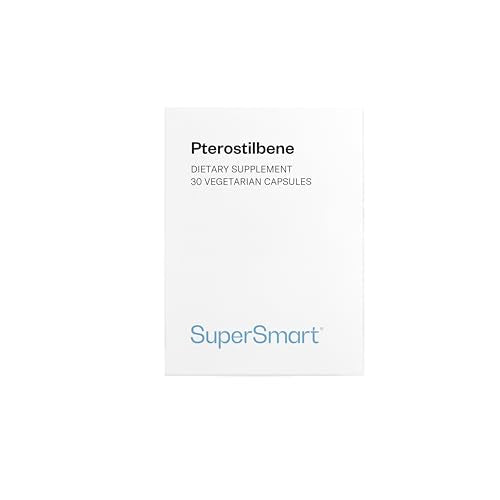 SUPERSMART Pterostilbene – pTeroPure® (Trans-Pterostilbene) – Supports Cognitive Function – Promotes Cardiovascular Health – Antioxidant – Vegan – Gluten-Free – SuperSmart