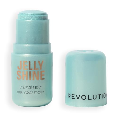 Revolution Beauty London Revolution Jelly Shine Eye, Face & Body Highlight Stick, Jelly Formula with Pearlescent Shimmer Effect, Vegan & Cruelty-Free, Mermaid Green