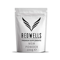 MSM Powder REDWELLS Crystalline Methyl Sulfonyl Methane GMO Free - 100g Pack