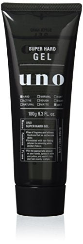 UNO Shiseido Uno Men's Hair Styling Super Hard Gel Wet Effect 180g