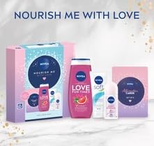 Swiss+ NIVEA Nourish Me With Love Gift Set – Feel Good Skin Bundle with 8 Affirmation Cards – Grapefruit Shower Gel 250ml, Roll-On Anti-Perspirant 50ml, Soft Moisturising Cream 75ml