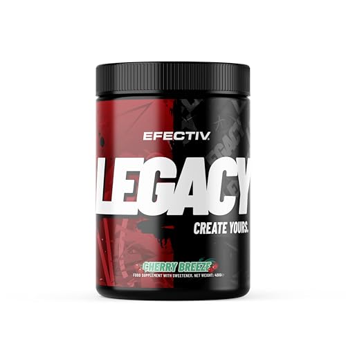 EFECTIV Legacy - High Caffeine Powerful 400mg Pre Workout Powder - 1000mg Total Stimulants - 380g - Fizzy Bubble Sweets Flavour - Suitable for Vegans & Vegetarians (40/20 Servings) - Made in The UK