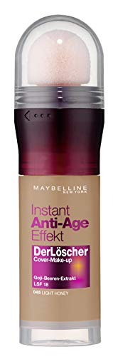 Maybelline New York Make Up with SPF 18 and Anti-Ageing Effect, Instant Anti-Age Eraser Foundation, No. 45 Light Honey, 20 ml