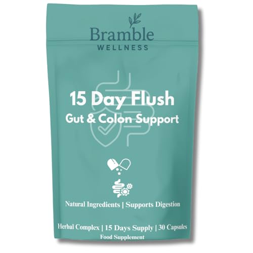 HB SPARK Bramble Wellness 15 Day Gut Cleanse & Digestive Support – Colon Cleanse Supplement with Psyllium Husk, Aloe Vera, Probiotics & Fibre – Bloating Relief – Vegan, Non-GMO – UK Made