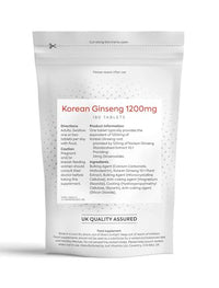Just Vitamins Korean Ginseng (Panax Root Extract) 1200mg 180 Tablets