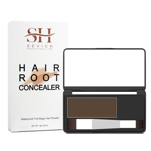 SEVICH Root Touch up, Hairline Powder with Brush, Instantly Conceals Hair Loss, Thinning Gray Hair Shadow Toppers for Women & Men, 48H Makeup Lasting, 8g Large Capacity Brown