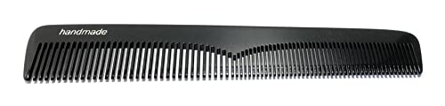 Swedish Crown Men's Sawn Comb 6.1" Handmade Black with Two Teeth Fine + Normal (505CA)