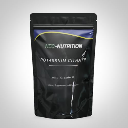 NEO-NUTRITION Potassium Supplement High Strength 1200mg with Vitamin C | Electrolyte Tablets | Potassium Citrate | 60 Count | 100% Vegan NEO NUTRITION