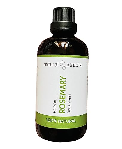Natural Xtracts Rosemary Oil 100ml, 100% natural for Dry, Damaged Hair, Made In The UK