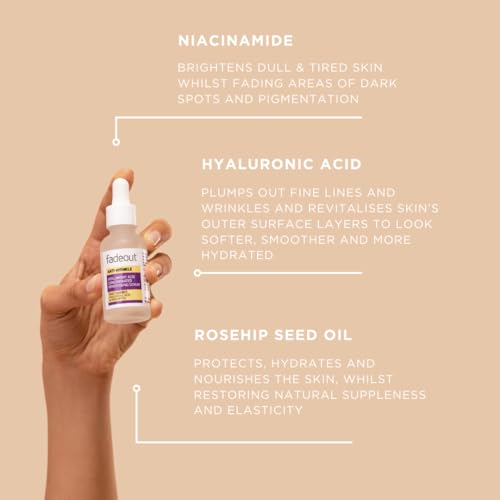 Fade Out Anti-Wrinkle Hyaluronic Acid Concentrated Brightening Serum with Rosehip Oil - 30ml / 1.0 fl oz