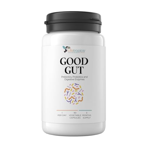 Lifetropics Good Gut | Prebiotics, Probiotics and Digestive Enzymes for Digestion and Complete Gut Repair | 90 Vegetable Capsules | 3 Months Supply
