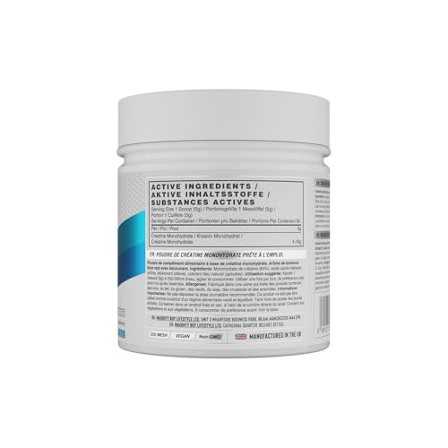 Naughty Boy Micronised Creatine Monohydrate Powder, Creatine Supplement for Strength, Power & Performance, Vegan Friendly, 300g, 60 Servings, Blue Razz Bon Bons