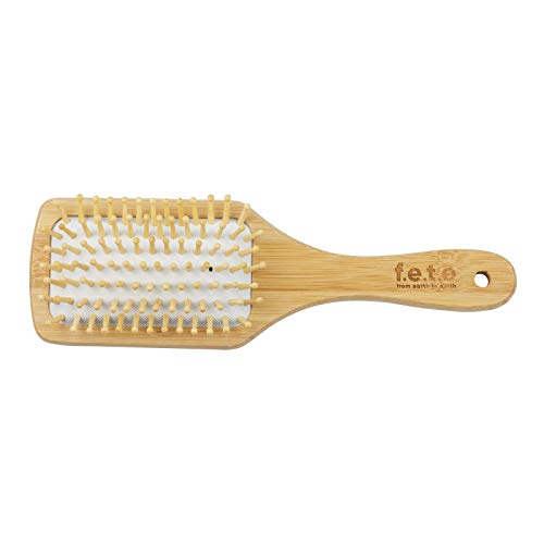 from earth to earth f.e.t.e | Bamboo & Natural Rubber Hairbrush | Large Paddle | Biodegradable & Compostable | Sustainable | Vegan