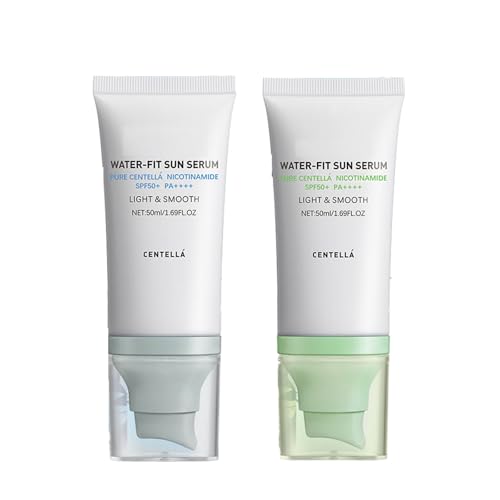 Allony Centella Sunscreen, Face Sun Cream Spf 50, Korean Sunscreen, Madagascar Centella, Hydrating Sun Lotion for Light, Protection Essence for Oily Skin, Korean Moisturizer Pa++++-50ml *2