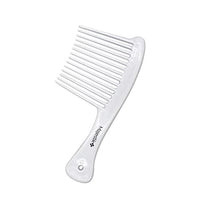 Majestik+ Afro Comb Infused With Coconut Oil - Wide Tooth Rake Hair Comb for Type 3A to 4C, Thick & Curly Hair in White