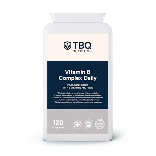 TBQ Nutrition Vitamin B Complex | 6 Months Supply | with B1, B2, B3, B5, B6, B7, B9, B12 & PABA | Contributes to Energy, Nervous System Function & Metabolism | UK-Made