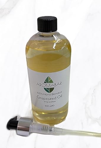 Aromabar Grapeseed Oil 500ml Carrier Massage Oil with Pump Dispenser Vitis vinifera