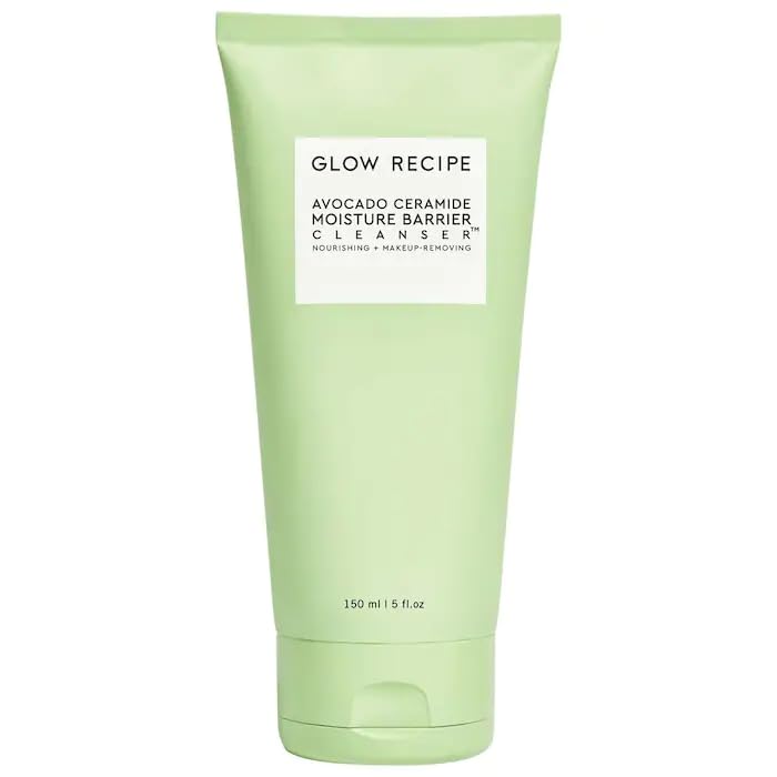 Glow Recipe Avocado Ceramide Moisture Barrier Face Cleanser - Hydrating Facial Cleanser for Dry Skin - Daily Makeup Remover & Gentle Face Wash w/Avocado Oil for Skin Barrier Repair (150ml)
