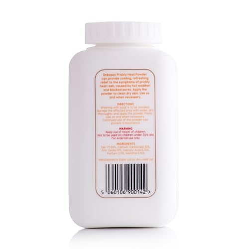 Dekasan Prickly Heat Body Powder for Relief from Prickly Heat, Milaria, Heat Rash | Proudly Made in The UK | Travel Size