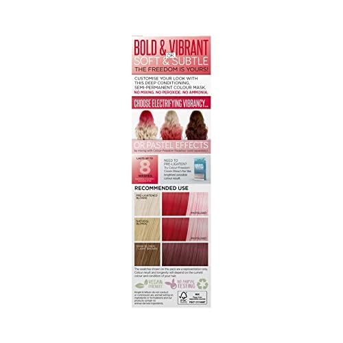Knight & Wilson Colour-Freedom 150ml Crimson Red Semi-Permanent Hair Colour - Ultra-Vibrant Vegan Friendly Colour Mask with Shine Booster Complex - Ammonia Free Colour Lasts Up To 6-10 Washes