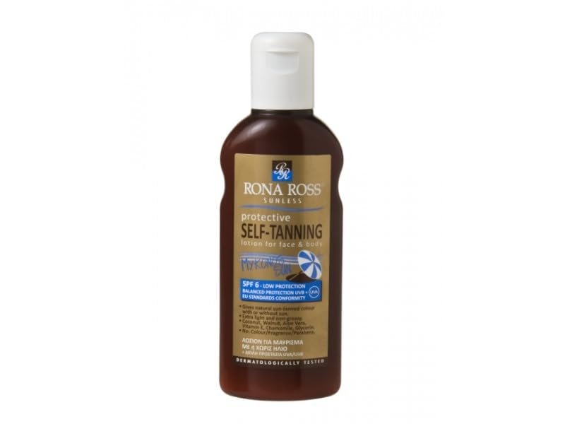 Rona Ross Sunless | Protective Self Tanning Lotion for Face & Body | SPF 6