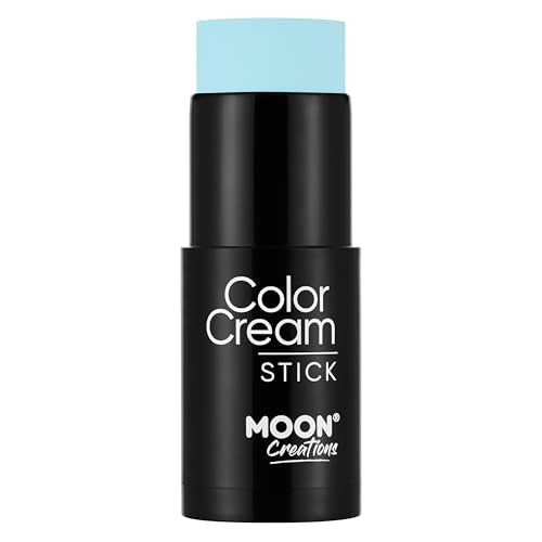 Moon Creations Face Paint Stick (Sky Blue 21g) Non-toxic Cream Body Paint, Full-coverage Face Body Paint Makeup Stick Halloween SFX Cosplay | Professional Face Paint Makeup for Adults, Kids
