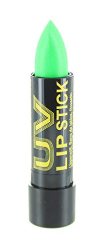 Stargazer Neon Green UV reactive Lipstick, cosmetically certified formula made in the UK that glows under UV light.