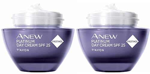 Avon Pack of 2 Anew Platinum Day Replenishing Face Cream SPF25 with Protinol - 50ml