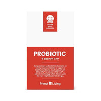 Probiotic 6 Billion CFU, Digestive Support - Primal Living - 30 Vegan Capules Individually Vacuum Sealed in A Pharmaceutical Quality Blister Pack