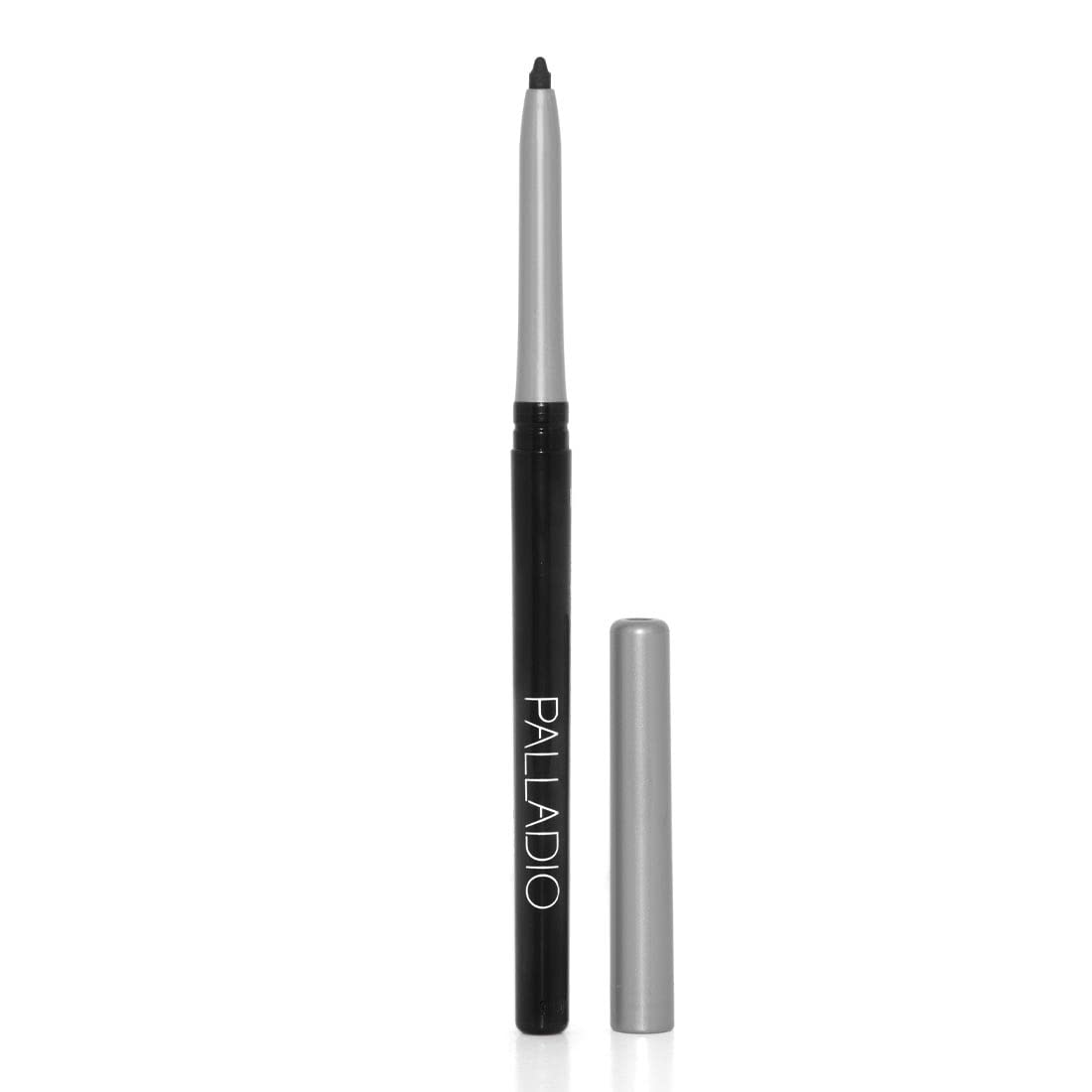 Palladio Retractable Waterproof Eyeliner, Richly Pigmented Color and Creamy, Slip Twist Up Pencil Eye Liner, Smudge Proof Long Lasting Application, All Day Wear, No Sharpener Required, Pure Black