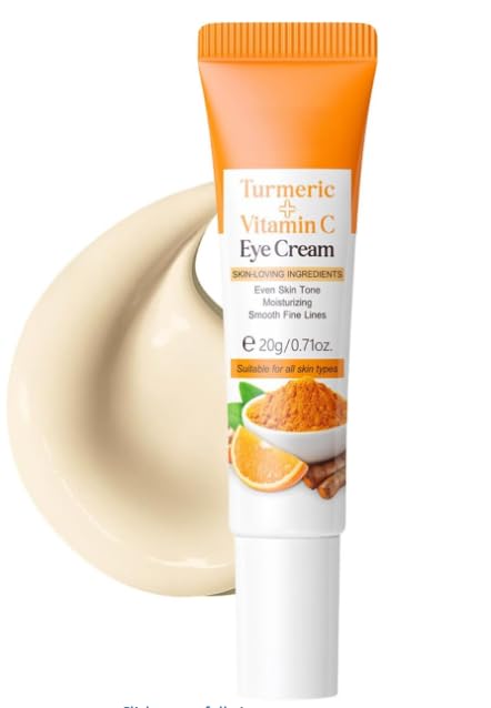 Turmeric Vitamin Under Eye Brightener & Wrinkle Filler Korean Moisturiser, Eyebags Remover for Men & Women with Caffeine, Puffy Eyes Bags Under Eyes (Eye Cream)