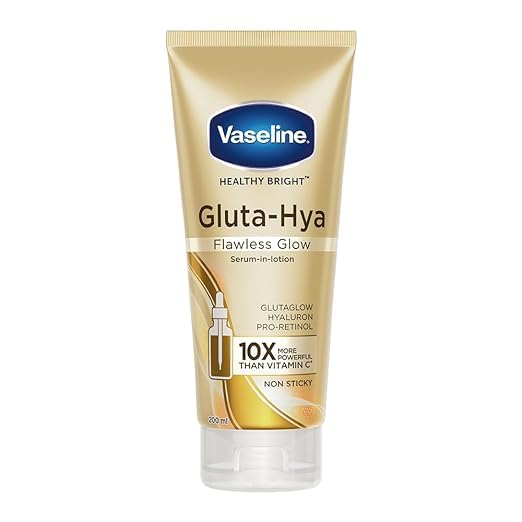UK Wild Skincare Vaselene's Gluta-Hya Flawless Glow Lotion for Face & Body | Gives Brighter Skin | Pro-Retinol Infused Moisturizer, 200ml