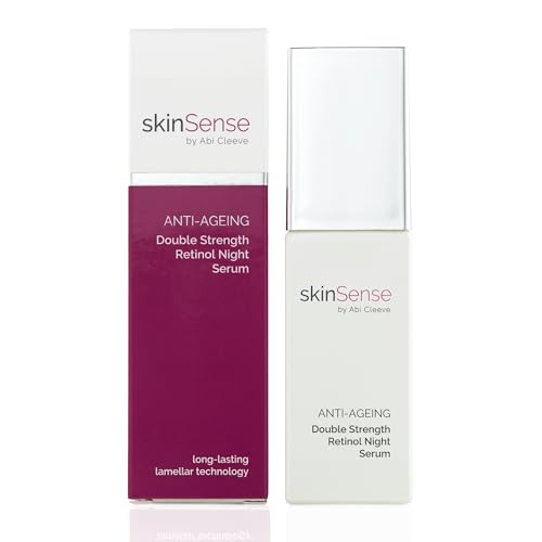 skinSense by Abi Cleeve SkinSense Anti-Ageing 0.6% Double Strength Retinol Serum 30ml, Night Time Serum for Face, Retinol Cream High Strength for Face, Retinol Face Cream Women