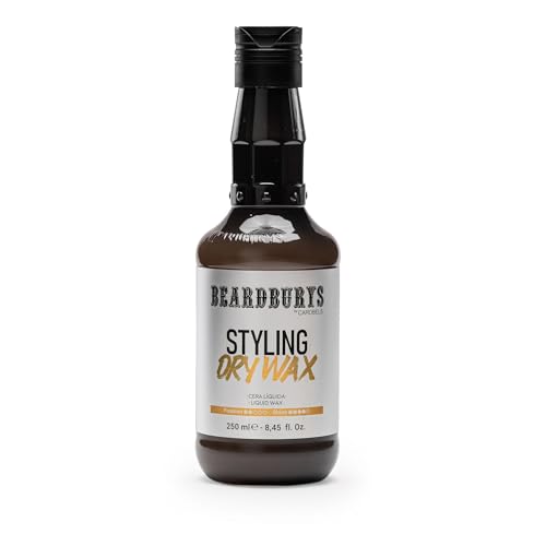 BY CAROBELS BEARDBURYS Beardburys Liquid Pomade Dry Hair Wax for Men, Non-Greasy Styling Wax, Adds Volume & Texture, Medium Hold, Medium Shine, Heat-Activated, Long-Lasting Formula, 250ml