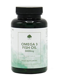 Omega 3 Fish Oil | 3000mg of Fish Oil per 3 Softgel Dose | 90 Softgels | Source of EPA and DHA Omega 3 | G&G Vitamins