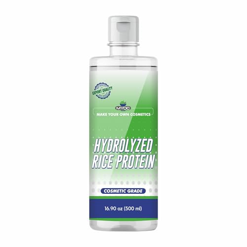 MYOC Hydrolyzed Rice Protein – Cosmetic Grade | For Skin & Hair Care Formulations | Water-Soluble Protein for DIY Creams, Serums, Conditioners & Masks | 500 ml / 16.9 Fl Oz