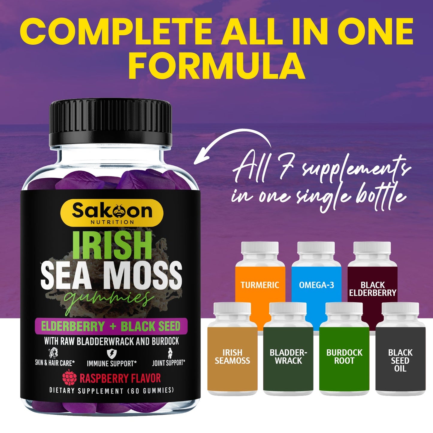 Sea Moss Gummies With Elderberry & Black Seed Oil