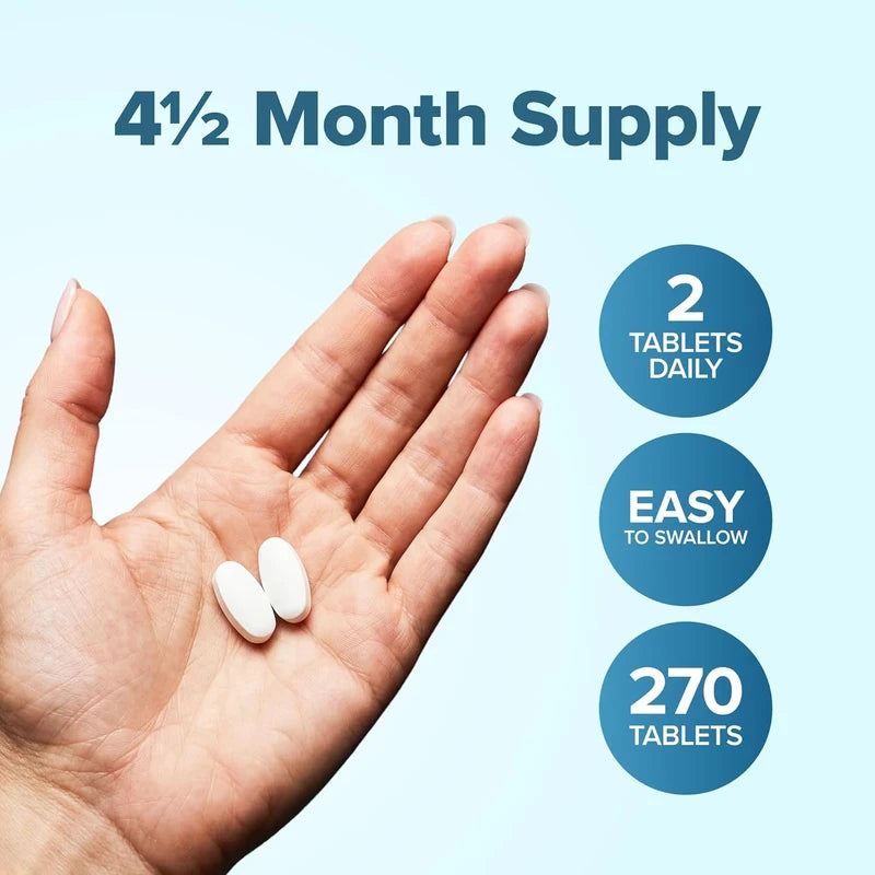 Purely Holistic Magnesium Glycinate 400mg - 270 Magnesium Tablets - for Improved Sleep, Stress Relief & Cramp Defense