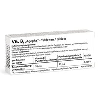 Vitamin B6 by AGEPHA Pharma | 20mg Pyridoxine Tablets | Vitamin B6 Deficiency Tablets for Diabetics and Pregnant | Specially Micronized for Easy Intake | 20 Tablets | Highest Grade EU Quality