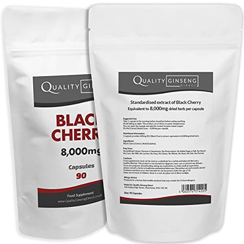 Quality Ginseng Direct Black Cherry | 8,000mg Capsules | Powerful Formula (90 Capsules)