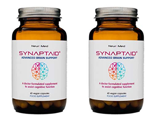 Synaptaid Advanced Brain Support Supplement to Assist Cognitive Function Vegan 60 Capsules (Twin Pack)