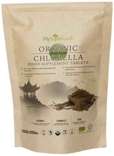 Chlorella Tablets | Organic | 1000x500mg | Natural Source of Protein | MySuperfoods