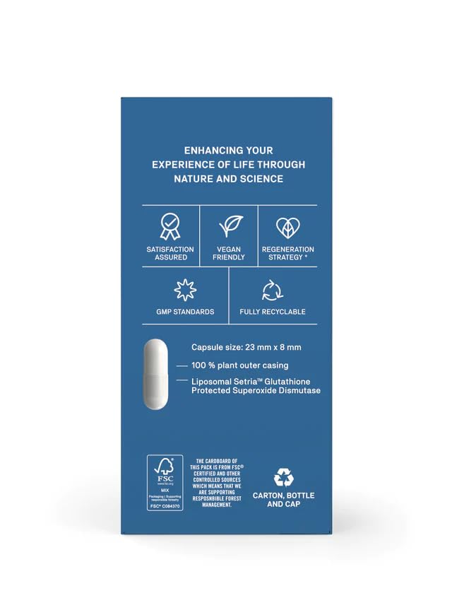 Natroceutics Glutathione SOD 30 Vegan Capsules| Liposomal Setria Glutathione| Protected Superoxide Dismutase| Increased Cellular Concentrate & Bioavailability