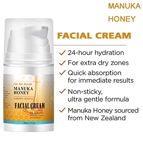 Honey Cream, Face & Eye Crème for Dark Circles and Puffiness, Face Moisturizer and Body Lotion w/Hydrating Honey, Beeswax for Extremely Dry Skin For Dry and Itchy Skin Rosacea & Eczema Prone Skin50ml