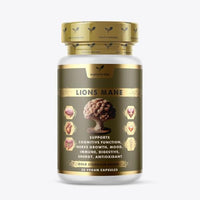 Euphoria Bliss Lions Mane Supplement - 3000mg Lion's Mane Capsules High Strength - 30 Capsules - 100% Pure Lion Mane Mushroom Fruiting Bodies Extract – Vegan - Made in The UK