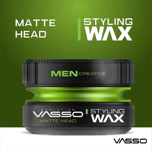 Vasso Matte Head Hair styling Wax Mattelook 2 PCS OFFER, GREEN, 300 millilitre, 150
