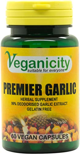 Veganicity Premier Garlic 500mg Digestive Health Supplement - 60 Capsules